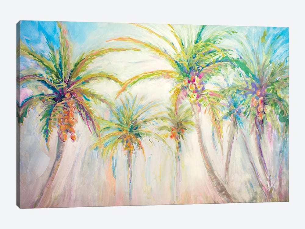 Watercolor Palms Scene by Diannart 1-piece Canvas Art