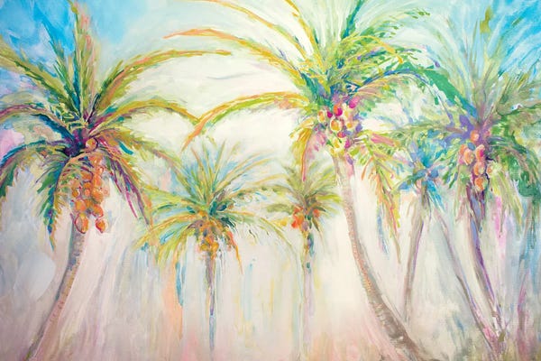 Diannart: Watercolor Palms Scene by Diannart