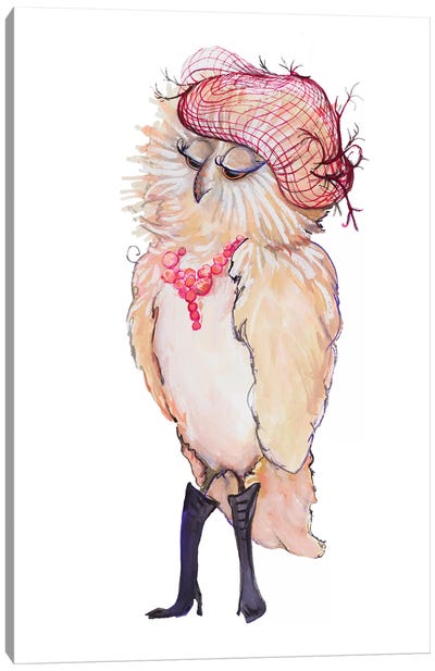 Fashionista Owl Canvas Art Print - Boots