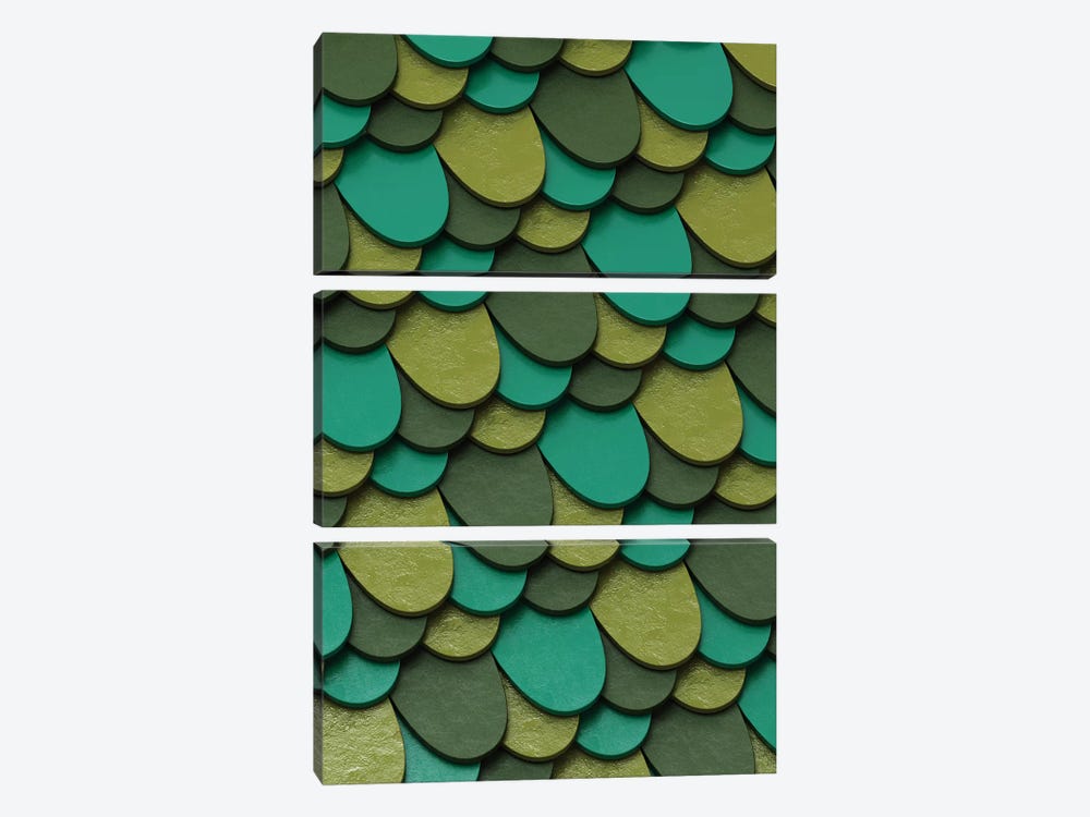 Green Scales by Danny Ivan 3-piece Canvas Art Print
