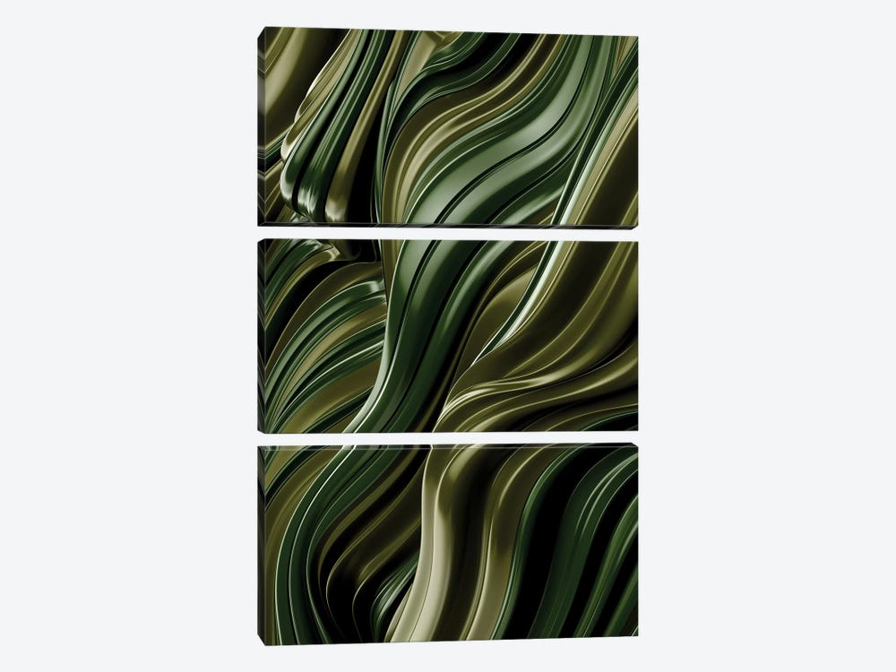 Green Wave, Vertical by Danny Ivan 3-piece Canvas Print