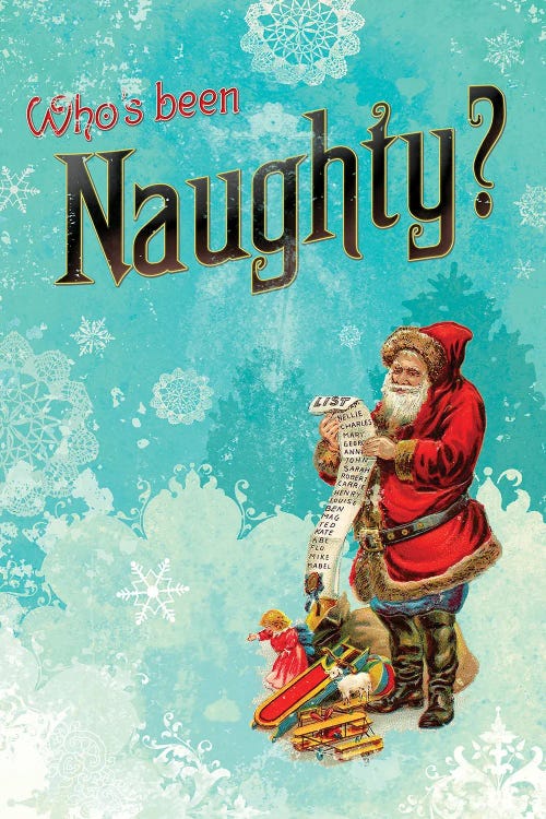 Colorful Christmas VI - Naughty by Duirwaigh wall art