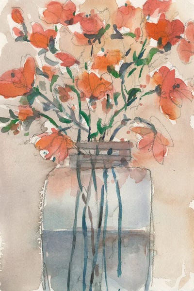 Flowers in a Jar II by Samuel Dixon canvas print