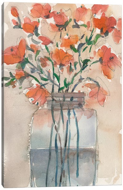 Flowers in a Jar II Canvas Art Print - Samuel Dixon
