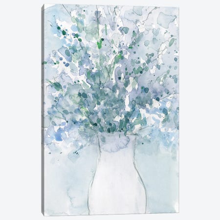 Powder Blue Arrangement In Vase I Canvas Print #DIX172} by Samuel Dixon Canvas Wall Art