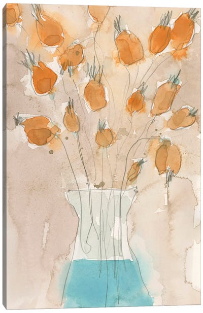 Poppy Vase I Canvas Art Print - Samuel Dixon