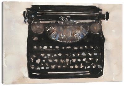 Typing I Canvas Art Print - Typewriters