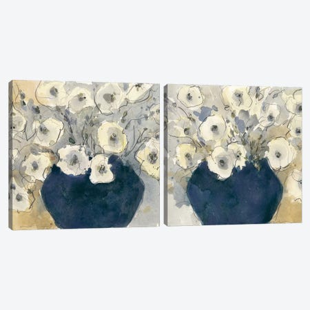 White Blossom Study Diptych Canvas Print Set #DIX2HSET003} by Samuel Dixon Canvas Art