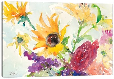 Bright Wild Flowers I Canvas Art Print - Samuel Dixon