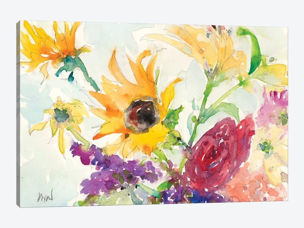 Bright Wild Flowers I by Samuel Dixon 1-piece Canvas Art