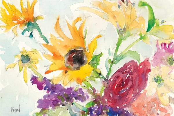 Watercolor Flowers: Bright Wild Flowers I by Samuel Dixon