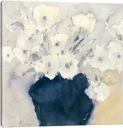 White Bouquet Canvas Art Print - Botanical Still Life
