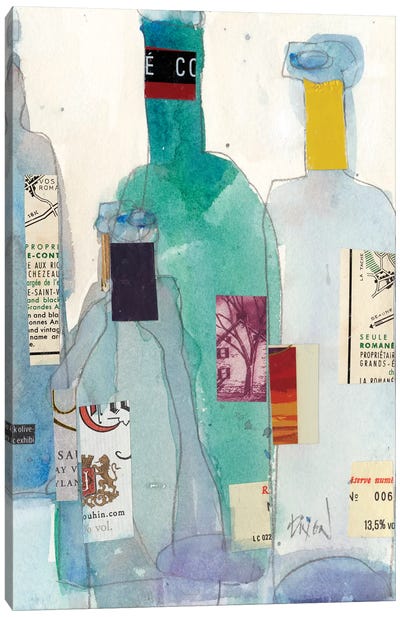 The Wine Bottles II Canvas Art Print - Food & Drink Still Life