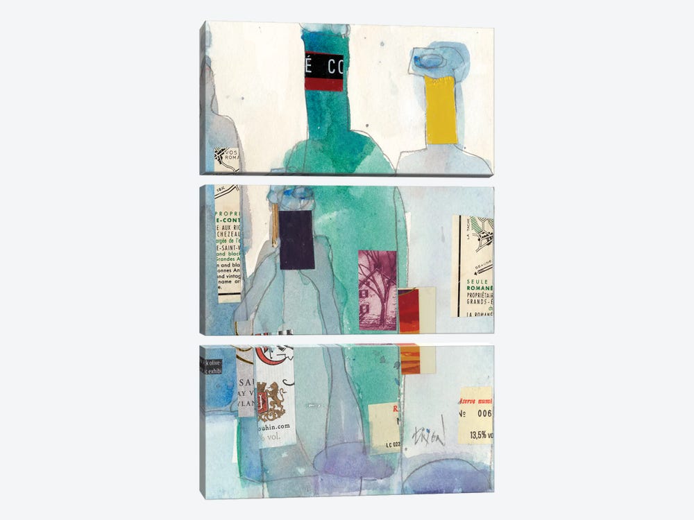 The Wine Bottles II by Samuel Dixon 3-piece Canvas Print