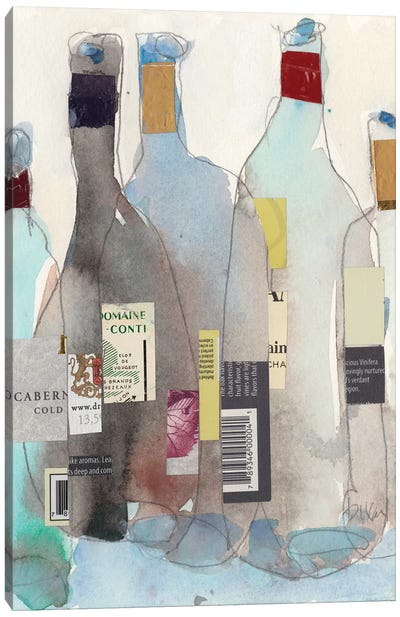 The Wine Bottles III Canvas Art Print - Wine Art