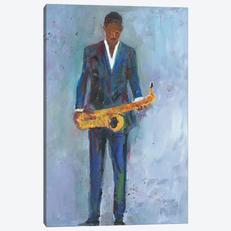 Sax In A Blue Suit Canvas Print #DIX7} by Samuel Dixon Canvas Print