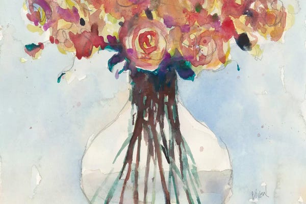 Modern Farmhouse Bedroom: Faded Roses I by Samuel Dixon