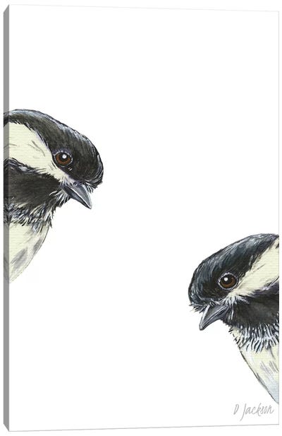 Chickadee Couple Canvas Art Print - Dawn Jackson