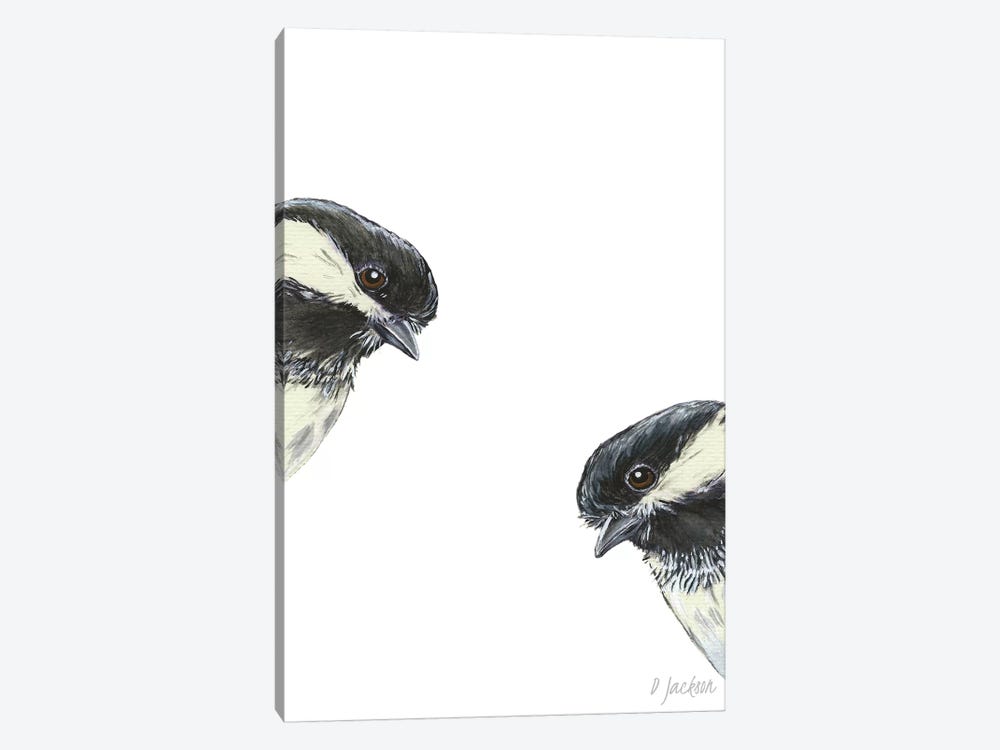 Chickadee Couple by Dawn Jackson 1-piece Canvas Artwork