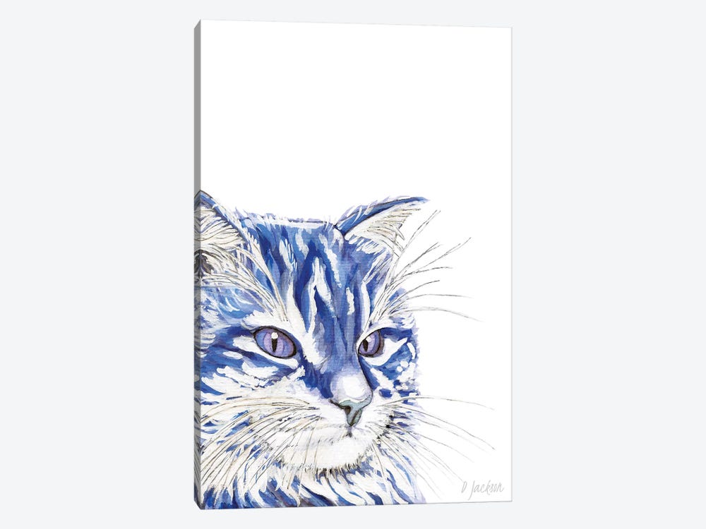 Blue Cat by Dawn Jackson 1-piece Canvas Art