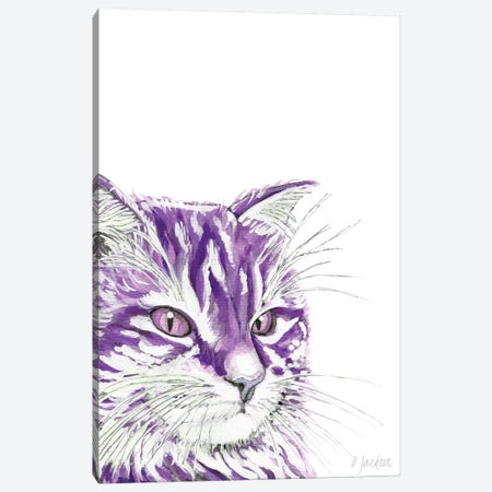 Purple Cat Canvas Print #DJA33} by Dawn Jackson Canvas Art Print