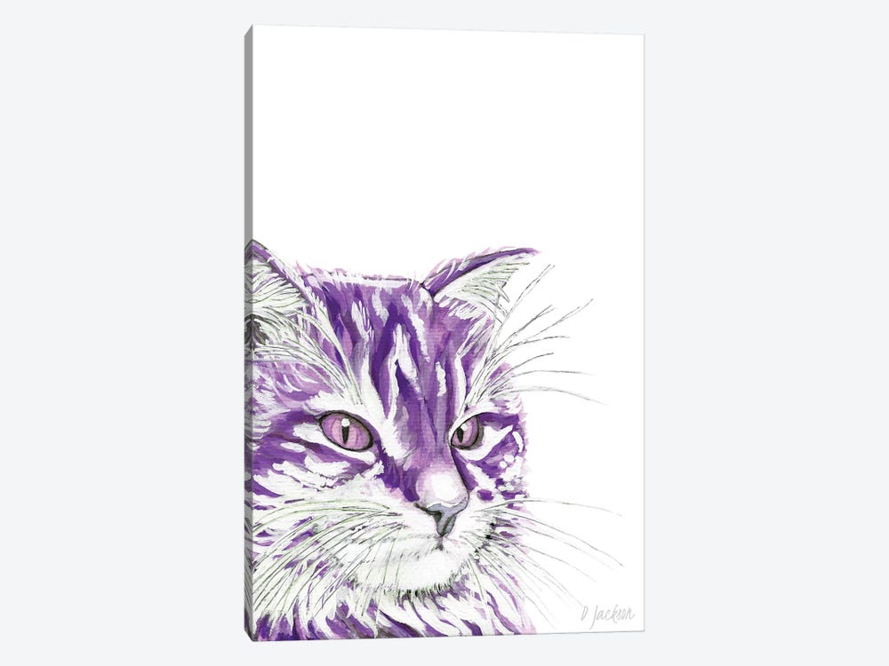 Purple Cat by Dawn Jackson 1-piece Canvas Print