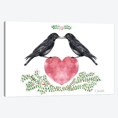 Crow Couple Canvas Print #DJA37} by Dawn Jackson Canvas Wall Art