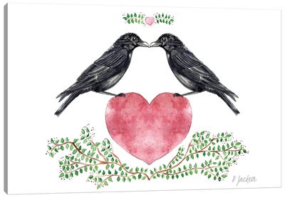 Crow Couple Canvas Art Print - Dawn Jackson