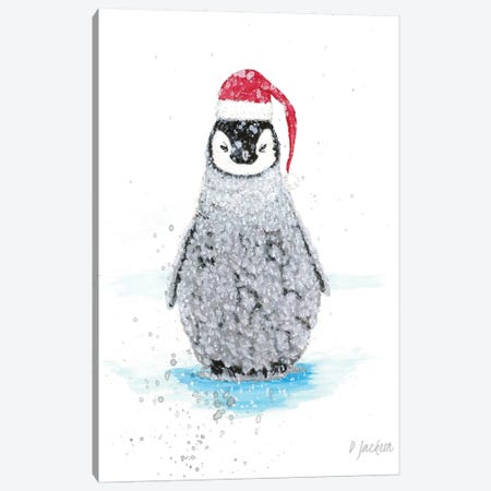 Baby Penguin Santa Canvas Print #DJA3} by Dawn Jackson Canvas Print