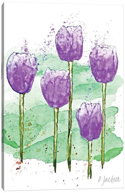 Purple Tulips Canvas Art Print - Dawn Jackson