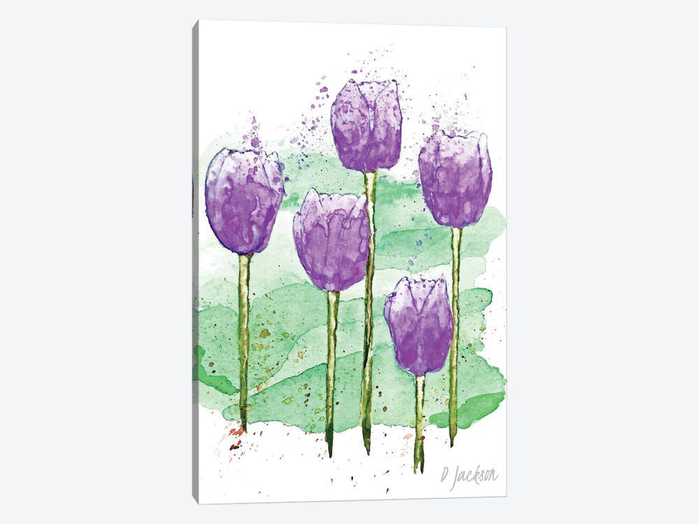 Purple Tulips by Dawn Jackson 1-piece Canvas Artwork