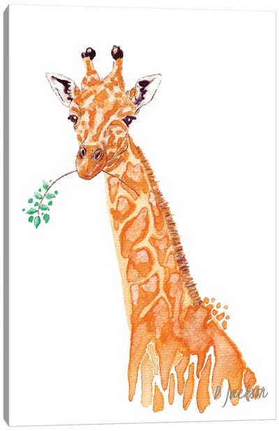 Orange Giraffe Canvas Art Print - Dawn Jackson