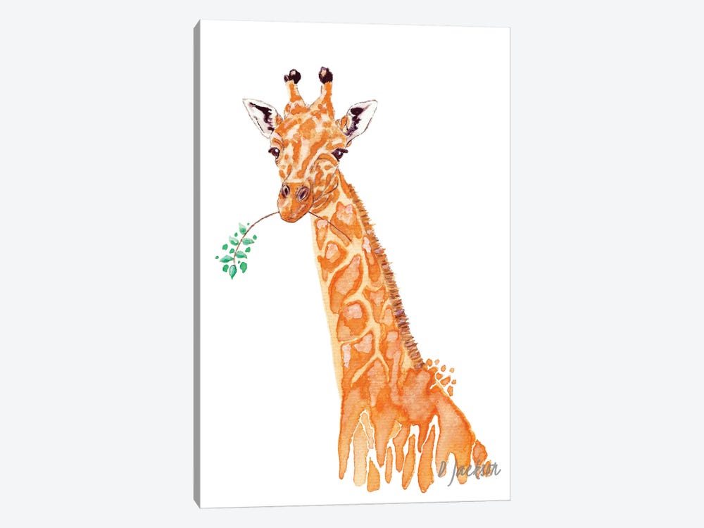 Orange Giraffe by Dawn Jackson 1-piece Canvas Art Print