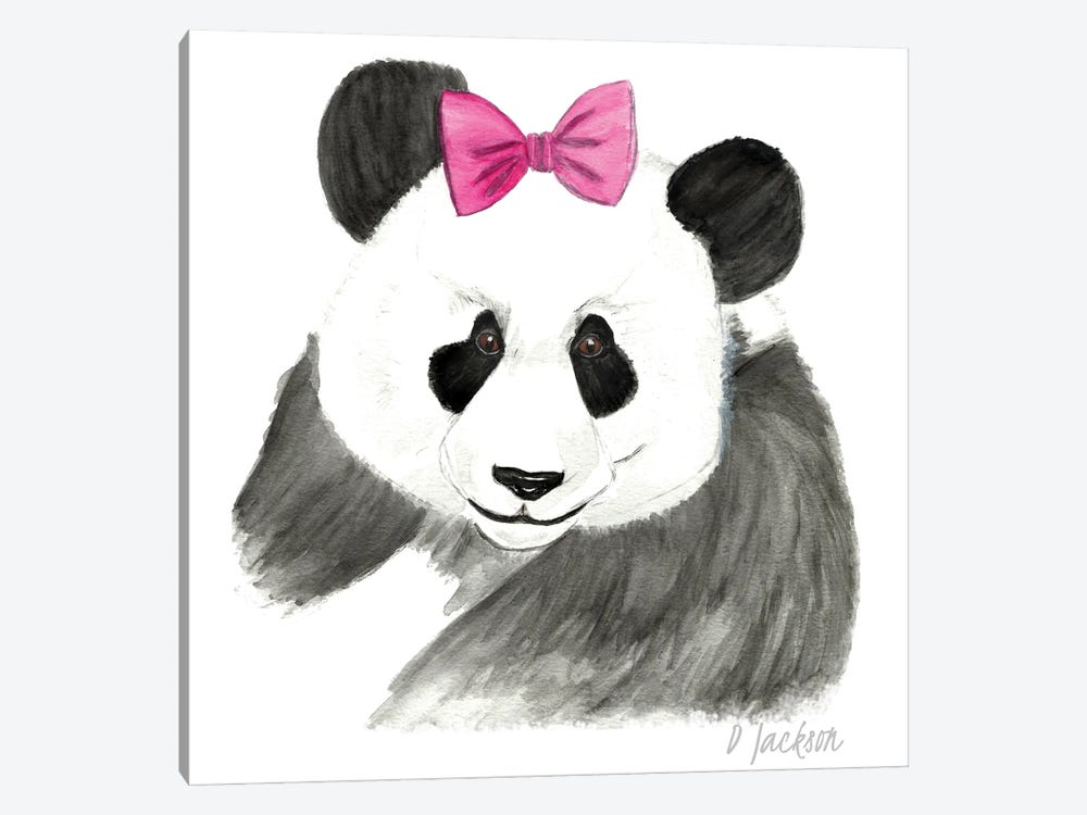 Girly Panda by Dawn Jackson 1-piece Canvas Artwork