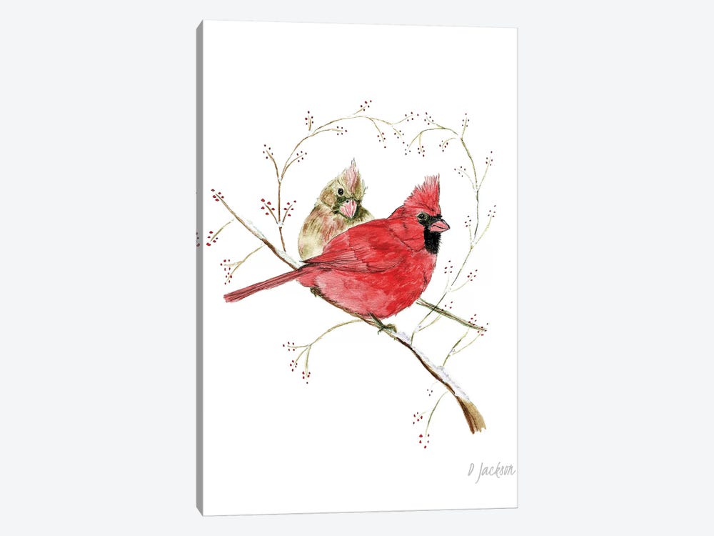 Cardinal Couple by Dawn Jackson 1-piece Art Print