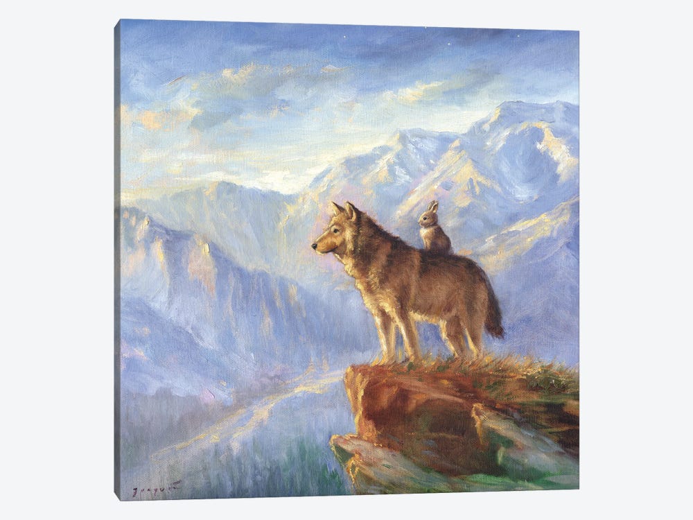 Isabella And The Wolf by David Joaquin 1-piece Canvas Wall Art