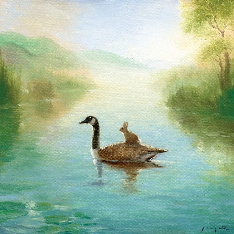 Isabella And The Goose by David Joaquin wall art