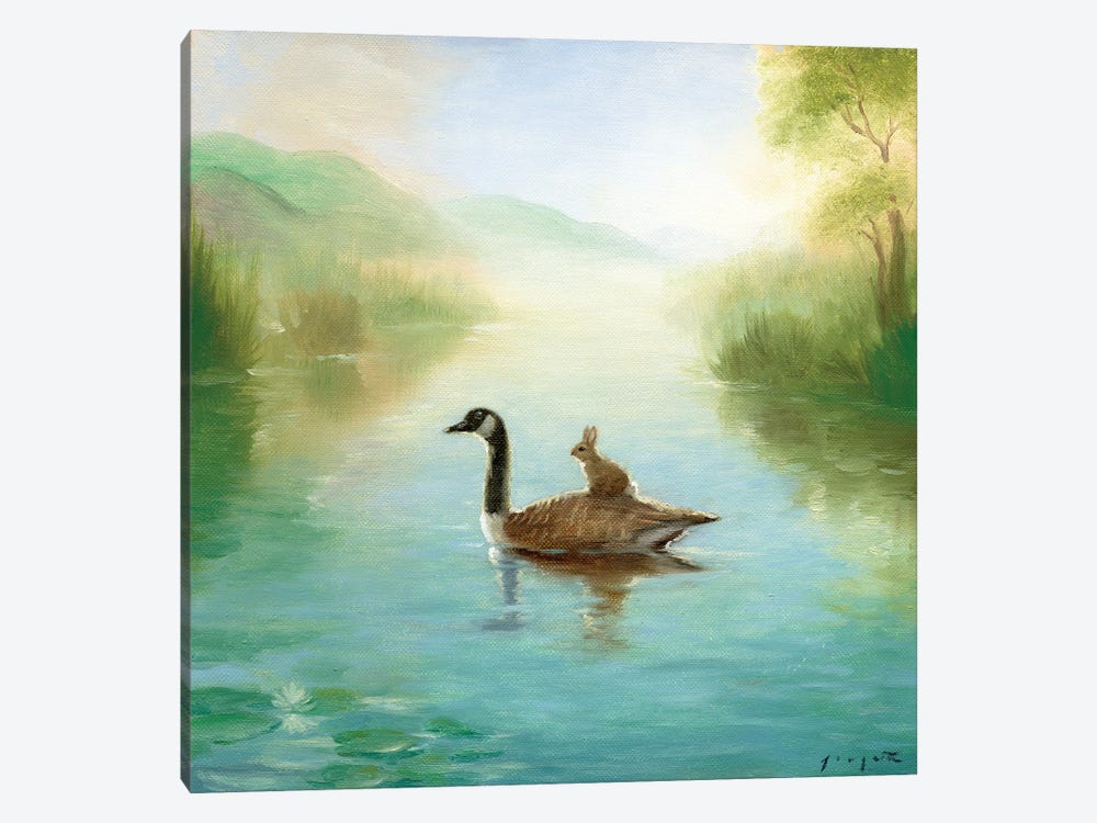 Isabella And The Goose by David Joaquin 1-piece Canvas Art