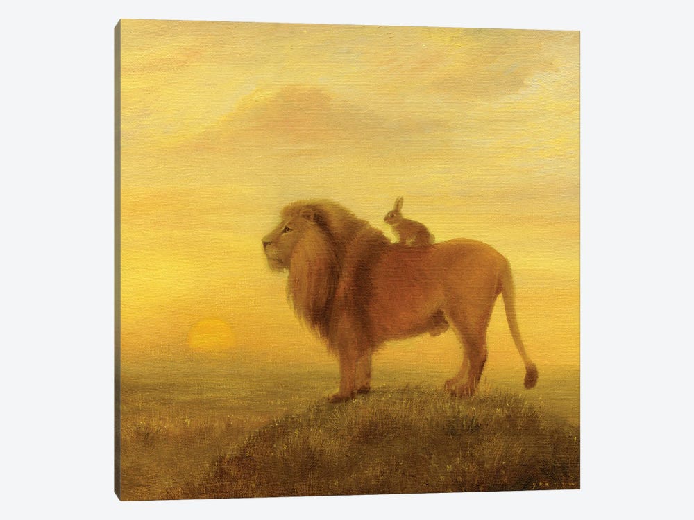 Isabella And The Lion by David Joaquin 1-piece Canvas Art Print