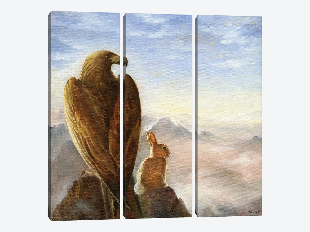 Isabella And The Eagle by David Joaquin 3-piece Canvas Wall Art