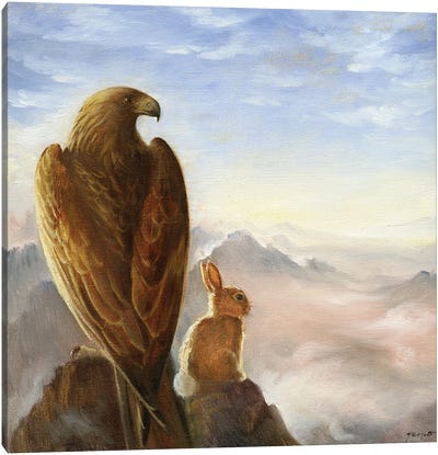 Isabella And The Eagle Canvas Art Print - Art by Native American & Indigenous Artists