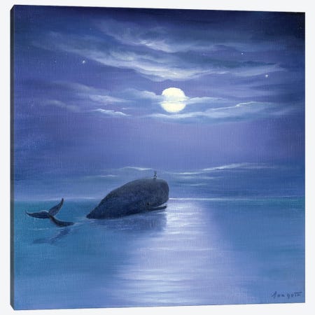 Isabella And The Whale Canvas Print #DJQ20} by David Joaquin Canvas Artwork