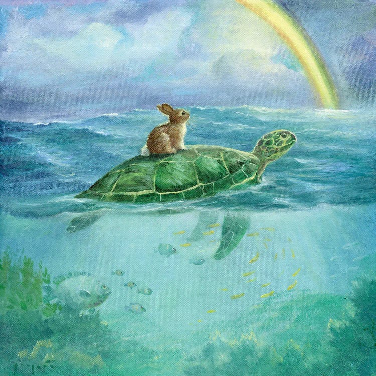 Isabella And The Turtle by David Joaquin wall art