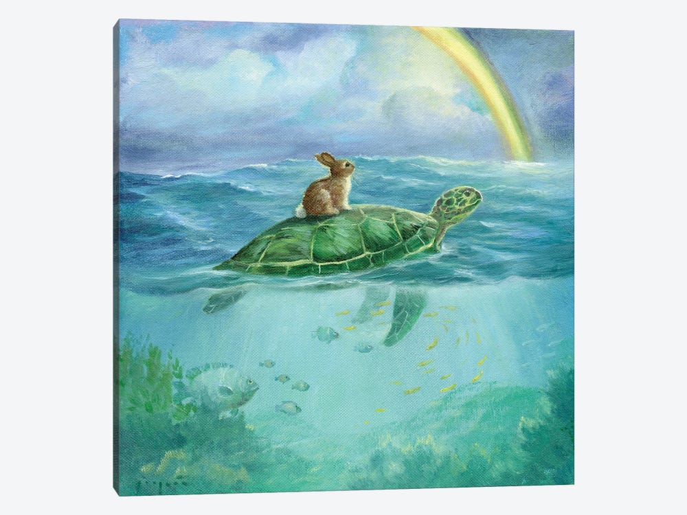 Isabella And The Turtle by David Joaquin 1-piece Canvas Print