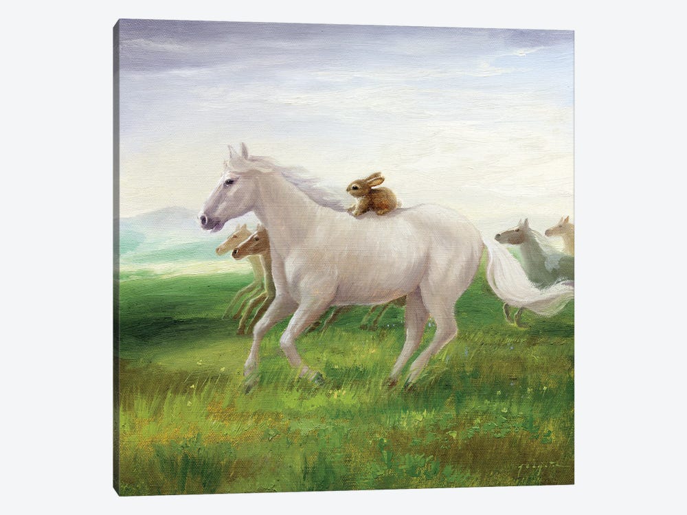 Isabella And The Herd by David Joaquin 1-piece Canvas Art Print