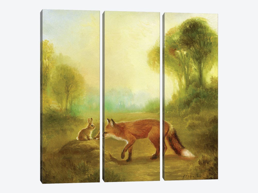 Isabella And The Fox by David Joaquin 3-piece Canvas Art