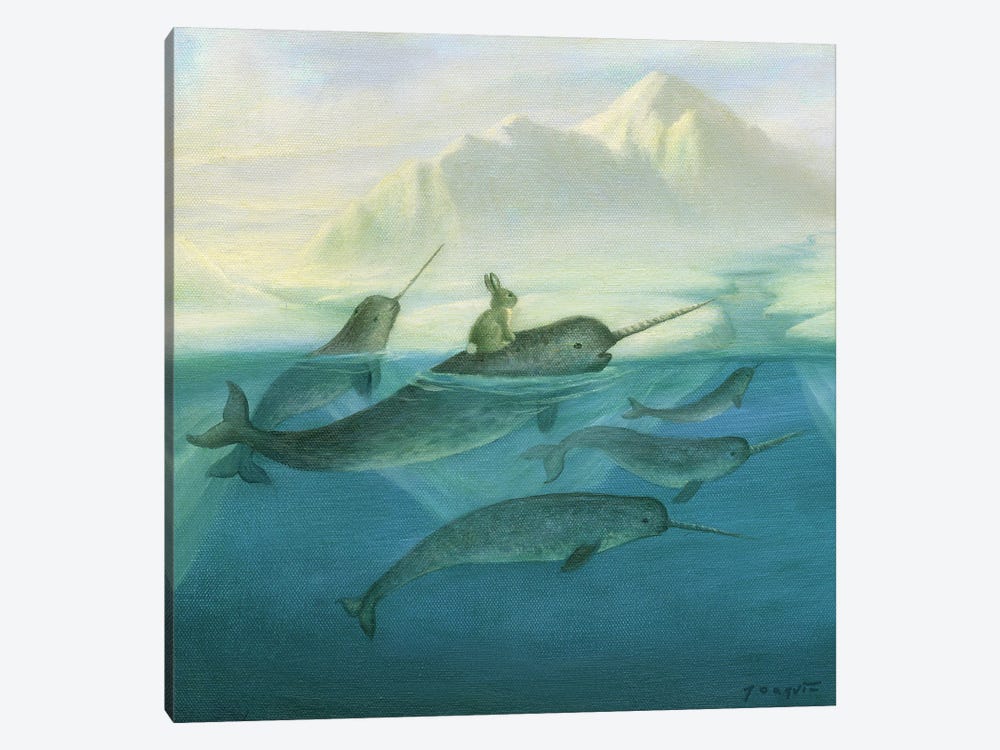 Isabella And The Narwhals by David Joaquin 1-piece Canvas Wall Art