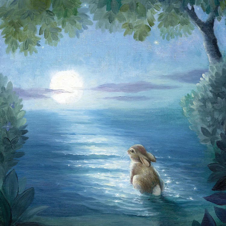 Isabella And The Moon by David Joaquin wall art