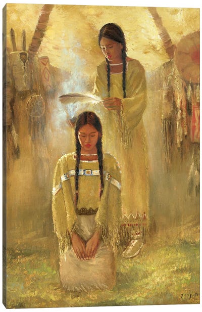 Sister Ceremony Canvas Art Print - Indigenous & Native American Culture