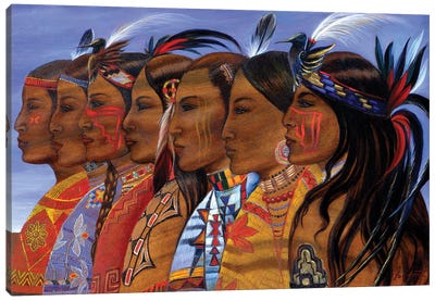 Morning Dancers Canvas Art Print - Art by Native American & Indigenous Artists